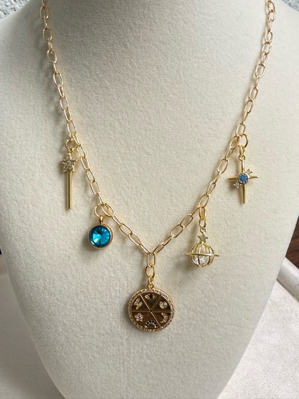 Custom 18k Gold Charm Necklace